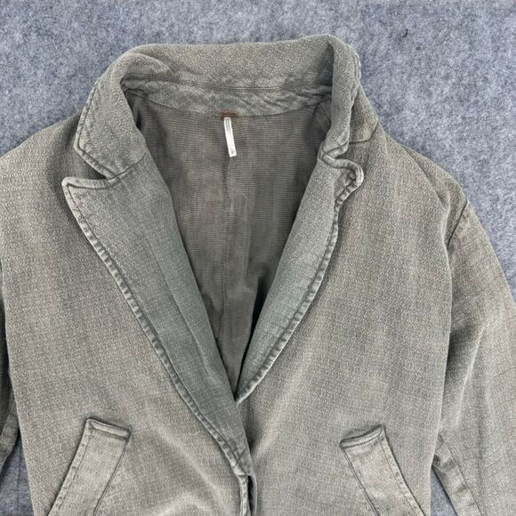 Free People Coat Blazer Green Size Small Oversized Bohemian - Picture 4 of 4
